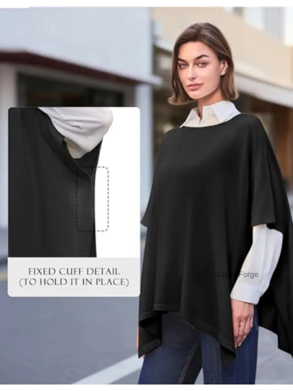 Oversized Knit Pullover Poncho Sweater Wrap